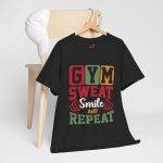 Gym Sweat Smile Repeat Unisex Heavy Cotton Tee