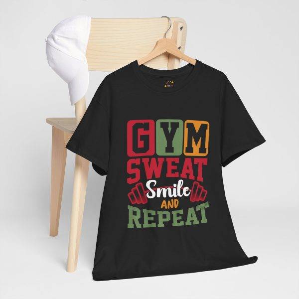 Gym Sweat Smile Repeat Unisex Heavy Cotton Tee