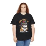 Bulldog Black Color T-Shirt For Unisex Heavy Cotton Tee