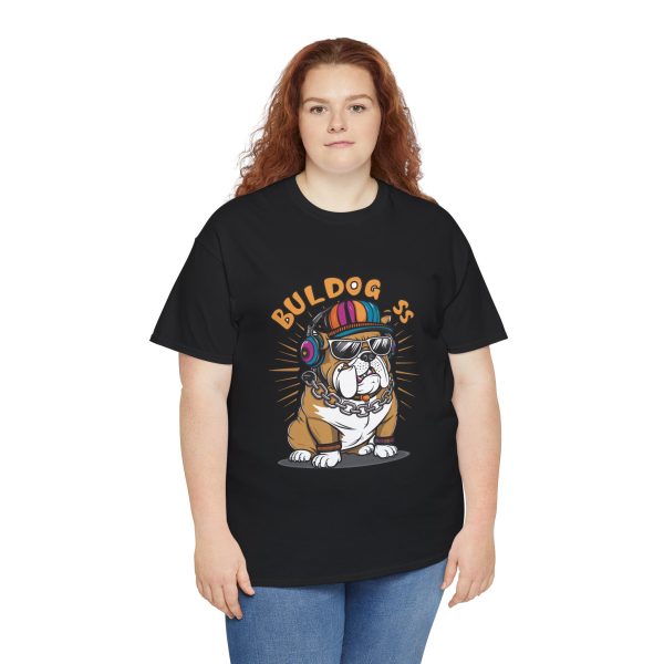 Bulldog Black Color T-Shirt For Unisex Heavy Cotton Tee