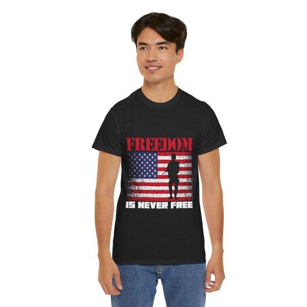 Freedom US Flag Black Color T-Shirt For Unisex Heavy Cotton Tee