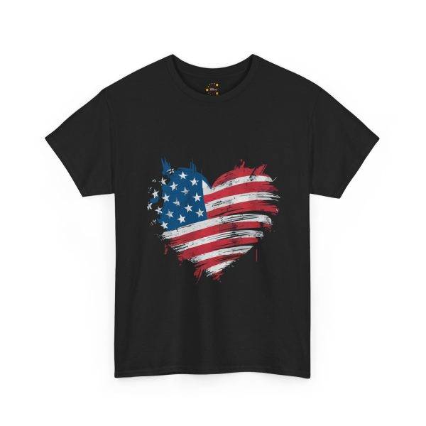 Patriotic USA Heart Unisex Heavy Cotton Tee