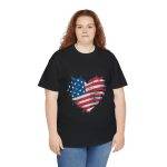 Patriotic USA Heart Unisex Heavy Cotton Tee