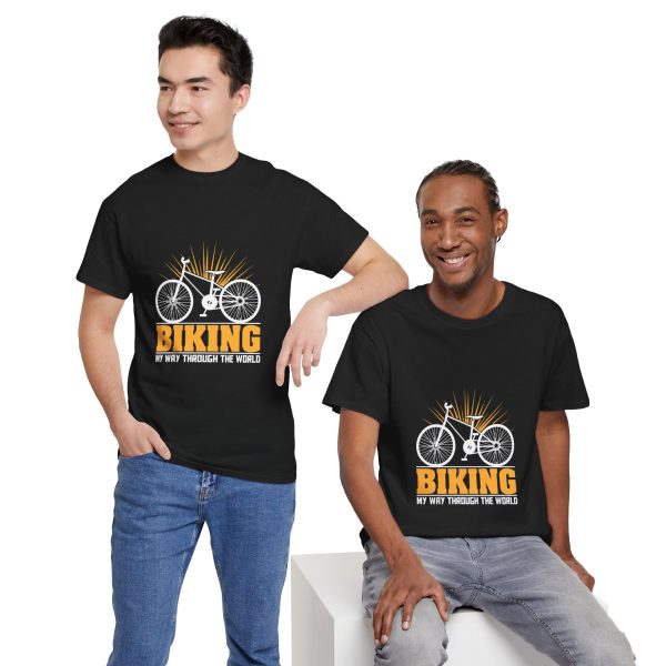 Biking Black Color T-Shirt For Unisex Heavy Cotton Tee