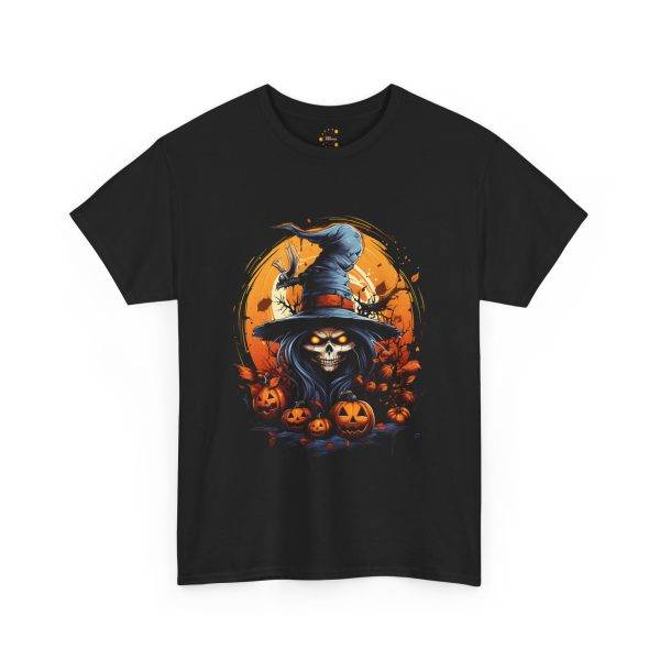 Scary Halloween Pumpkin Black Color T-Shirt For Unisex Heavy Cotton Tee Scary Halloween Pumpkin Black Color T-Shirt For Unisex Heavy Cotton Tee