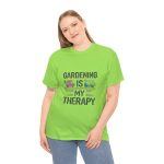 Gardening is My Therapy Unisex Heavy Cotton Tee - Vibrant Green T-Shirt for Plant Lovers