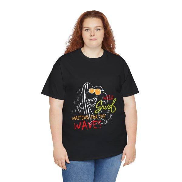 WILD  WAITING FOR THE WAVES Black Color T-Shirt For Unisex Heavy Cotton Tee