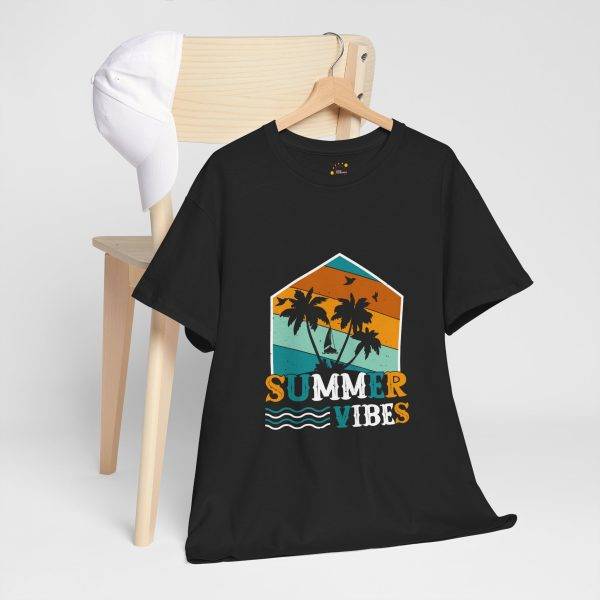 Summer Vibes Unisex Heavy Cotton Tee - Tropical Graphic T-Shirt