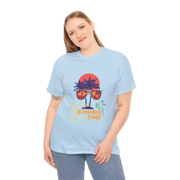 Summer Time Light Blue Color T-Shirt For Unisex Heavy Cotton Tee