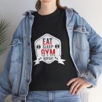 Eat Sleep Gym Repeat Unisex Heavy Cotton Tee - Motivational Workout Shirt