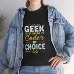 Programmer GEEK BY NATURE Coder BY CHOICE Black Color T-Shirt For Unisex Heavy Cotton Tee