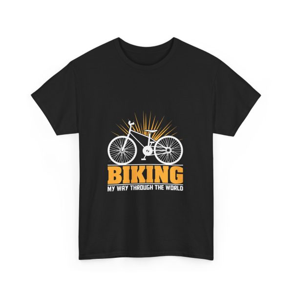 Biking Black Color T-Shirt For Unisex Heavy Cotton Tee