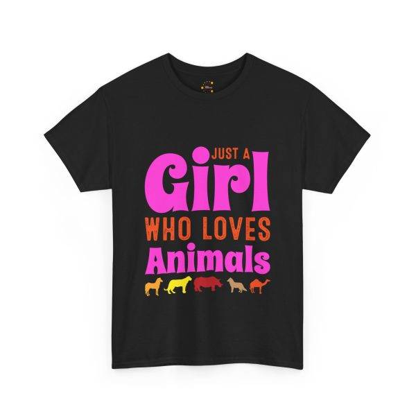Just A Girl Who Loves Animals Black Color T-Shirt For Women Heavy Cotton Tee
