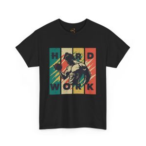 Hard work gym black color Tshirt For Unisex Heavy Cotton Tee