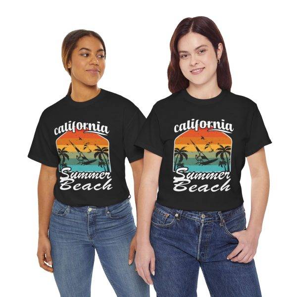 California Summer Beach Tee – Unisex Heavy Cotton T-Shirt for Travel Lovers