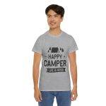 Happy Camper Unisex Heavy Cotton Tee - Life is Good Outdoor Shirt