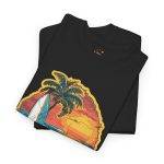 Retro Surf Summer Vibes Unisex Heavy Cotton Tee - Beach Sunset Design
