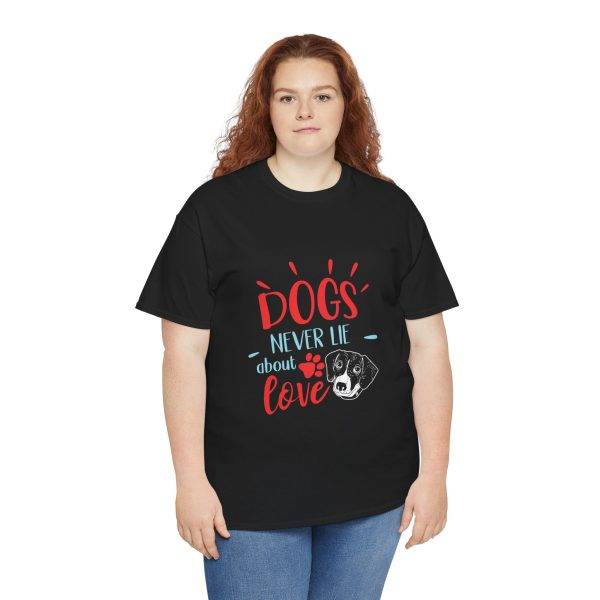 Unisex Heavy Cotton Tee - 'Dogs Never Lie About Love' - Pet Lover's Tee