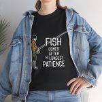 Fishing Patience Unisex Heavy Cotton Tee - Perfect Gift for Anglers