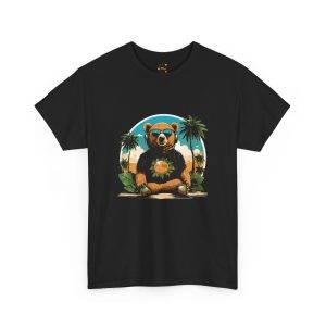 Beach Vibes Bear Unisex Heavy Cotton Tee - Chill Summer Style