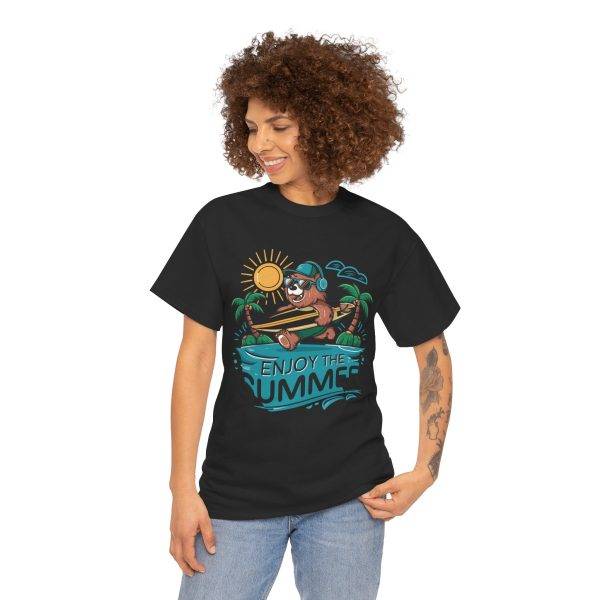 Summer Vibes Unisex Heavy Cotton Tee - Enjoy the Summer Surfing Design Summer Vibes Unisex Heavy Cotton Tee - Enjoy the Summer Surfing Design