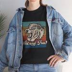 Wild and Free Unisex Heavy Cotton Tee – Vintage Retro Tiger Graphic