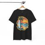 Retro Surf Summer Vibes Unisex Heavy Cotton Tee - Beach Sunset Design
