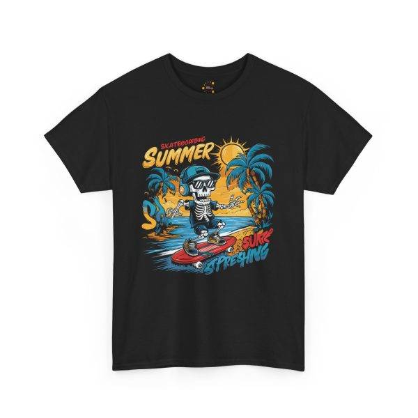 Summer Vibes Skeleton Surfing Unisex Heavy Cotton Tee Summer Vibes Skeleton Surfing Unisex Heavy Cotton Tee
