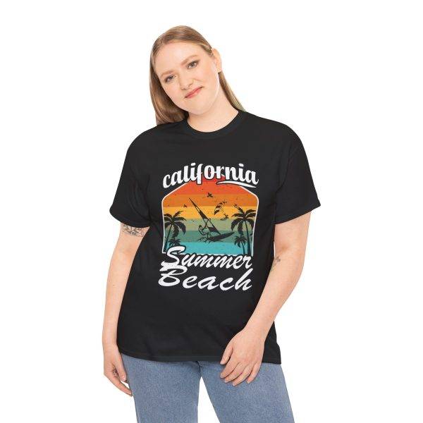 California Summer Beach Tee – Unisex Heavy Cotton T-Shirt for Travel Lovers