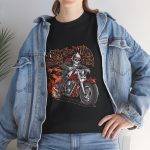 Born to Be Wild Unisex Heavy Cotton Tee - Motorcycle Skull Design