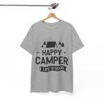 Happy Camper Unisex Heavy Cotton Tee - Life is Good Outdoor Shirt