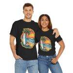 Retro Surf Summer Vibes Unisex Heavy Cotton Tee - Beach Sunset Design