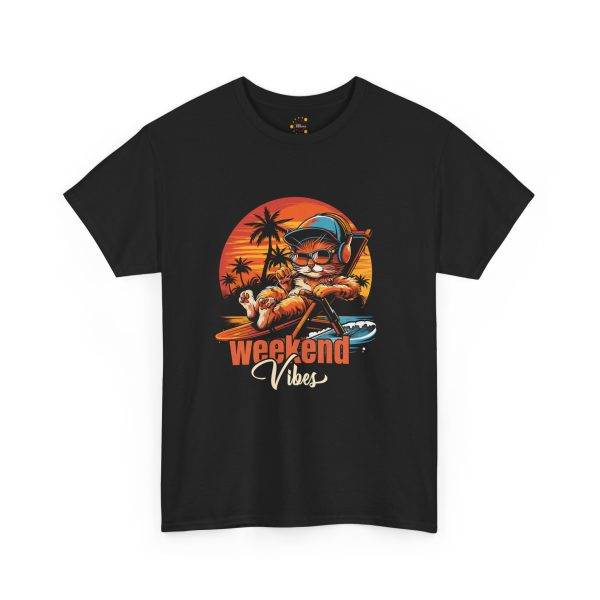Weekend Vibes Unisex Heavy Cotton Tee | Relaxed Fit Graphic T-Shirt