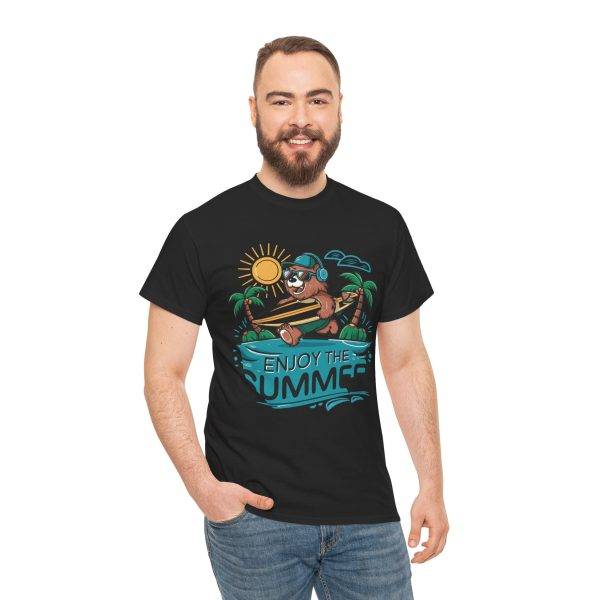 Summer Vibes Unisex Heavy Cotton Tee - Enjoy the Summer Surfing Design Summer Vibes Unisex Heavy Cotton Tee - Enjoy the Summer Surfing Design