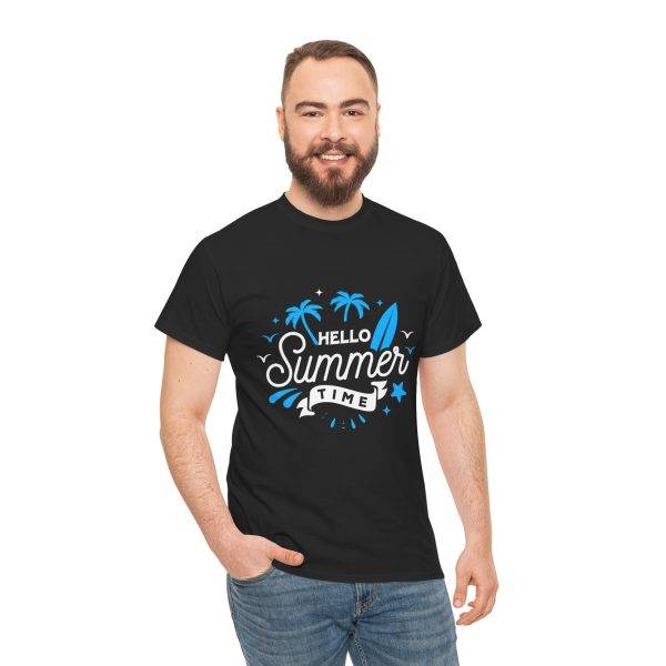 Hello Summer Time Unisex Heavy Cotton Tee - Beach Vibes T-Shirt Hello Summer Time Unisex Heavy Cotton Tee - Beach Vibes T-Shirt