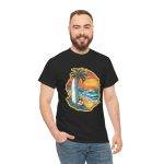 Retro Surf Summer Vibes Unisex Heavy Cotton Tee - Beach Sunset Design