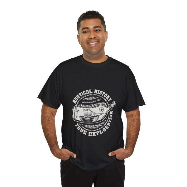 Nautical History Exploration Typography T-Shirt - Unisex Heavy Cotton Tee