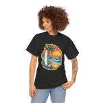 Retro Surf Summer Vibes Unisex Heavy Cotton Tee - Beach Sunset Design