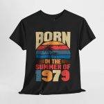 Born in the Summer of 1979 Unisex Heavy Cotton Tee - Retro Vibes T-Shirt Born in the Summer of 1979 Unisex Heavy Cotton Tee - Retro Vibes T-Shirt