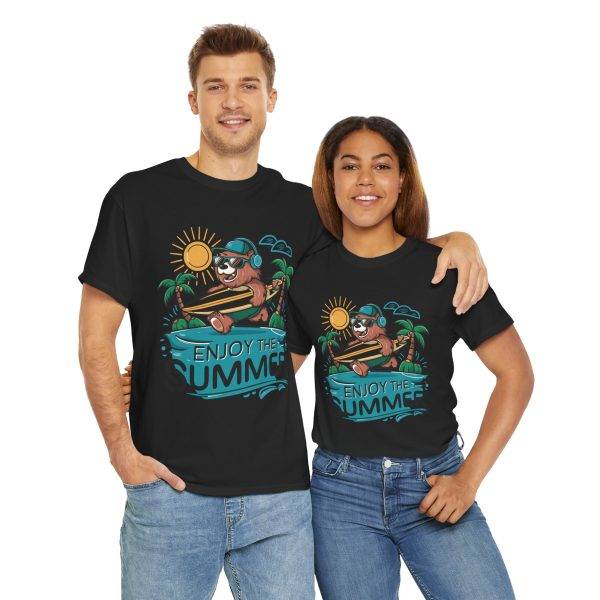 Summer Vibes Unisex Heavy Cotton Tee - Enjoy the Summer Surfing Design Summer Vibes Unisex Heavy Cotton Tee - Enjoy the Summer Surfing Design