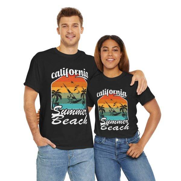 California Summer Beach Tee – Unisex Heavy Cotton T-Shirt for Travel Lovers