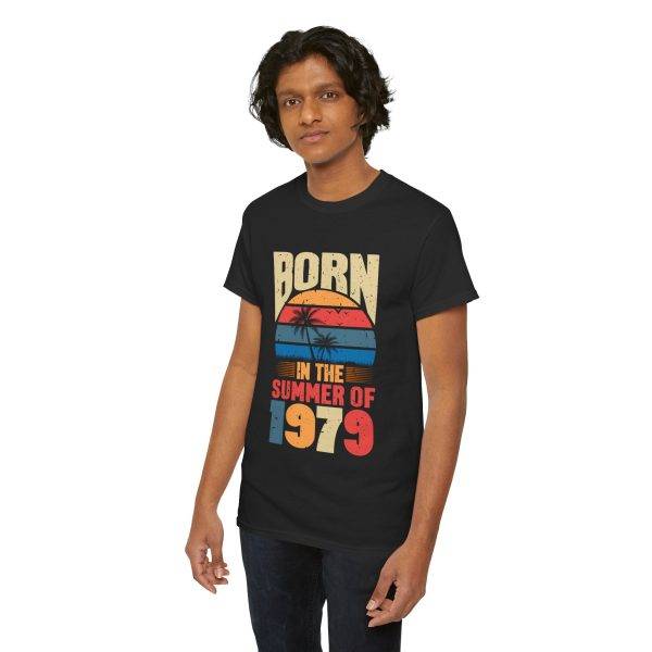 Born in the Summer of 1979 Unisex Heavy Cotton Tee - Retro Vibes T-Shirt Born in the Summer of 1979 Unisex Heavy Cotton Tee - Retro Vibes T-Shirt