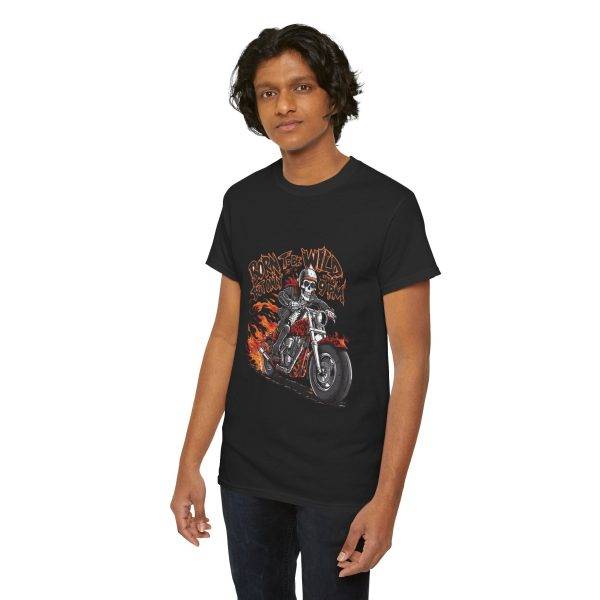 Born to Be Wild Unisex Heavy Cotton Tee - Motorcycle Skull Design