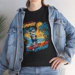 Summer Vibes Skeleton Surfing Unisex Heavy Cotton Tee Summer Vibes Skeleton Surfing Unisex Heavy Cotton Tee