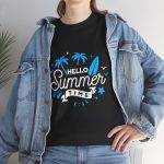 Hello Summer Time Unisex Heavy Cotton Tee - Beach Vibes T-Shirt Hello Summer Time Unisex Heavy Cotton Tee - Beach Vibes T-Shirt