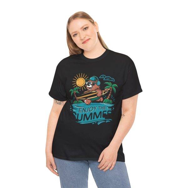 Summer Vibes Unisex Heavy Cotton Tee - Enjoy the Summer Surfing Design Summer Vibes Unisex Heavy Cotton Tee - Enjoy the Summer Surfing Design