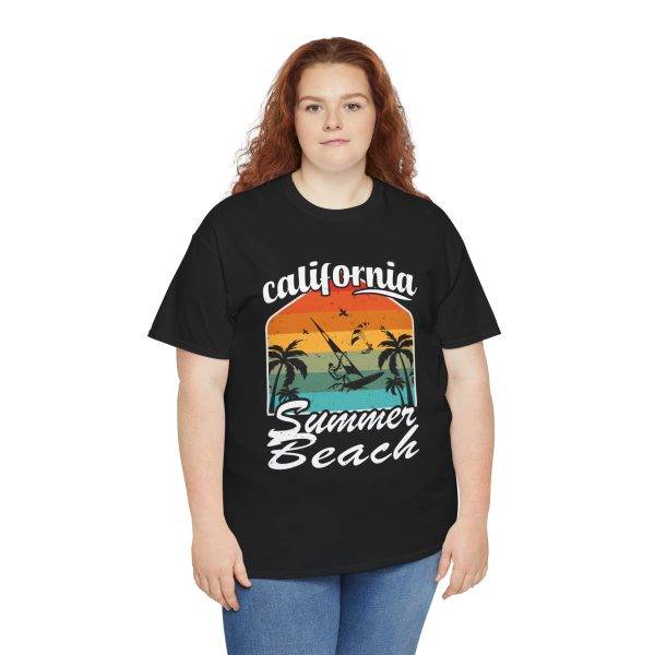 California Summer Beach Tee – Unisex Heavy Cotton T-Shirt for Travel Lovers