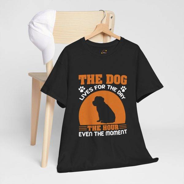 Dog Lover Unisex Heavy Cotton Tee - "The Dog Lives for the Day" Graphic T-Shirt