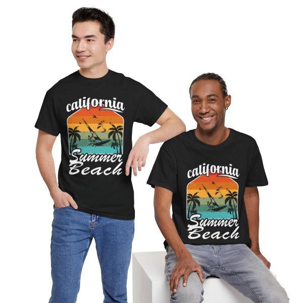 California Summer Beach Tee – Unisex Heavy Cotton T-Shirt for Travel Lovers