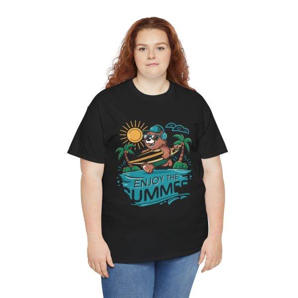 Summer Vibes Unisex Heavy Cotton Tee - Enjoy the Summer Surfing Design Summer Vibes Unisex Heavy Cotton Tee - Enjoy the Summer Surfing Design